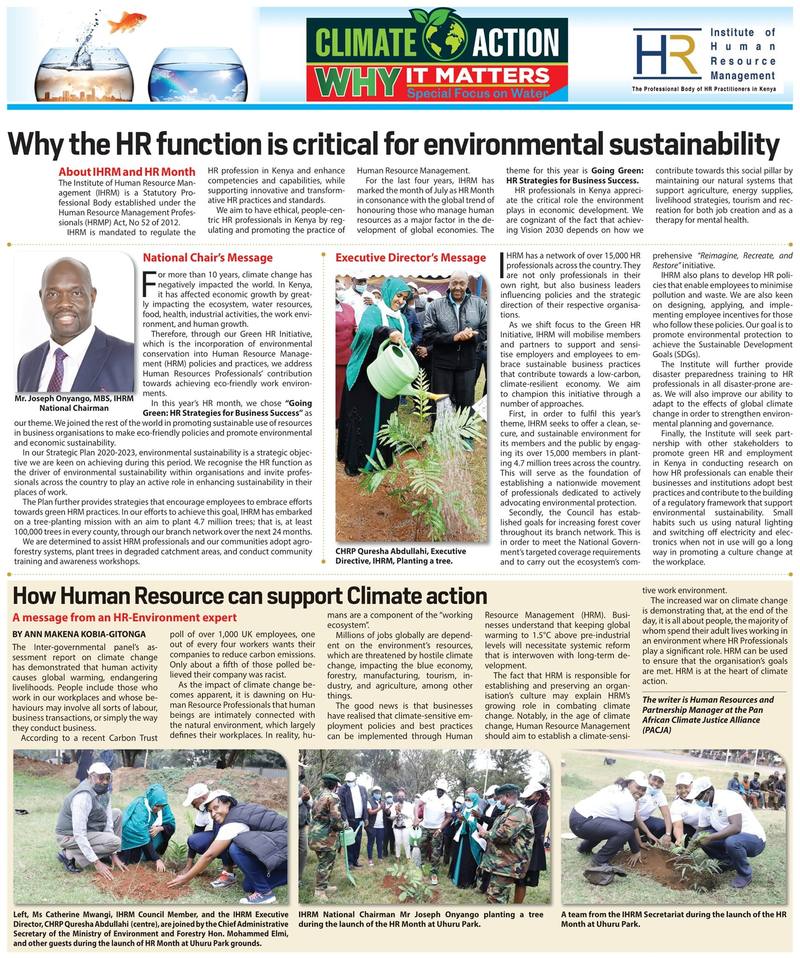 Newspaper feature: Why the HR function is critical for environmental sustainability
